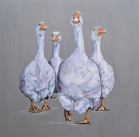 Geese Funny Girls Bird Art Print