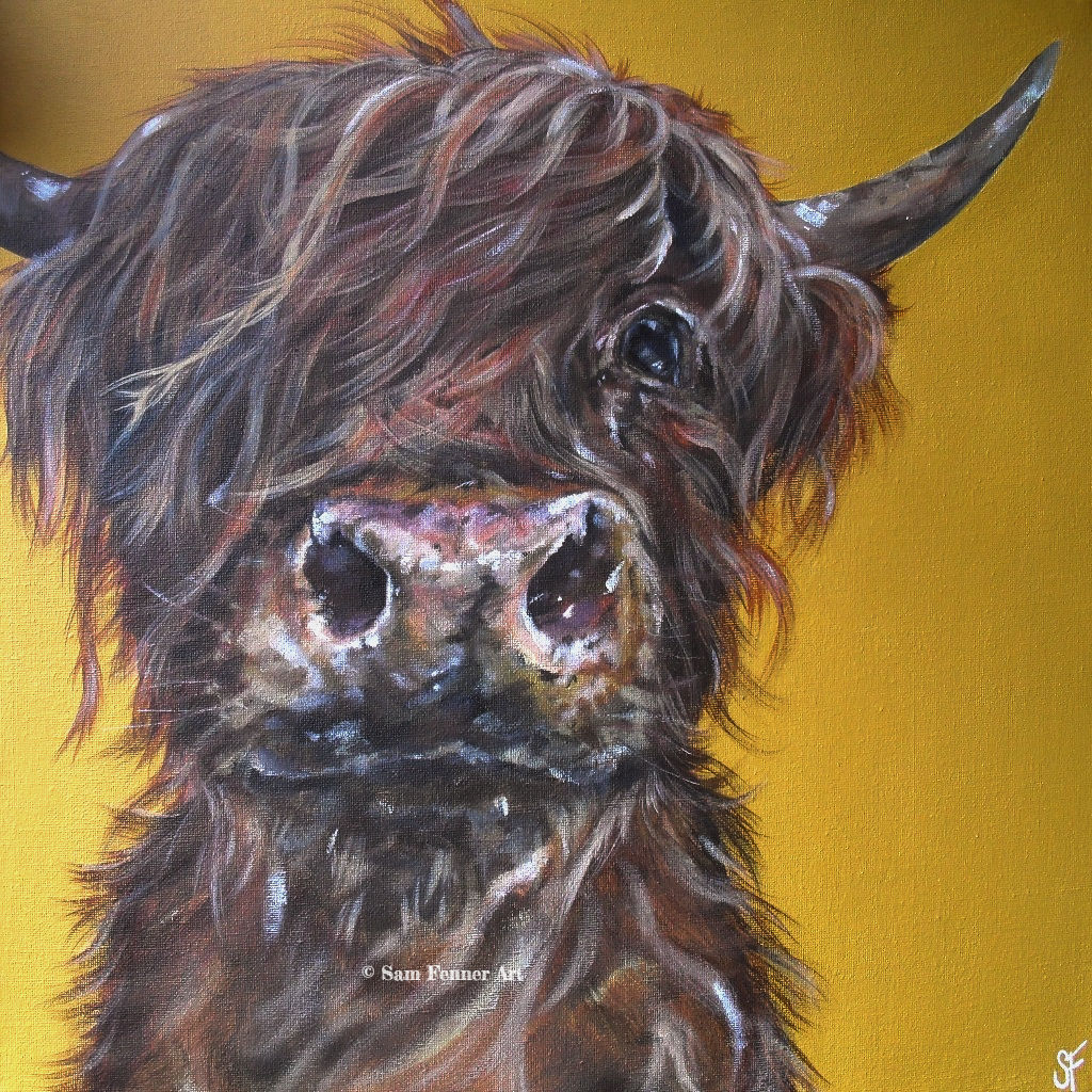 Mini McMoo! Highland Cow Limited Edition Print