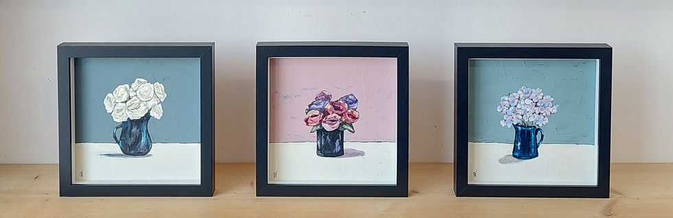 Thumbnail: pink flowers original painting