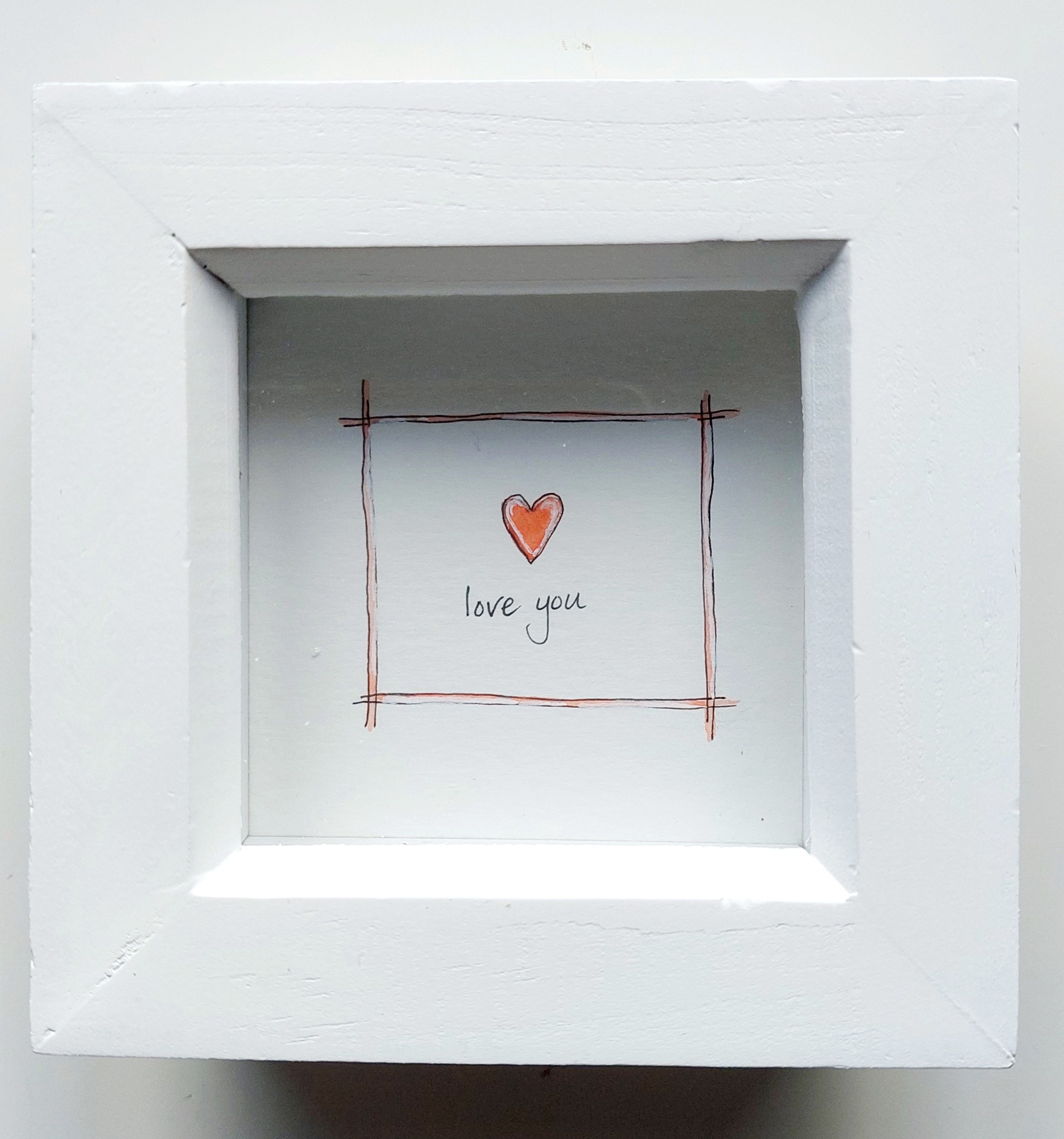 'Love You' Original Handpainted Watercolour and Ink Gift