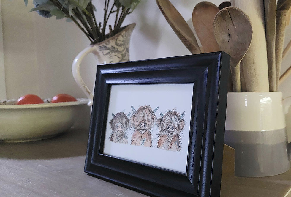 Thumbnail: highland cow cattle framed art gift