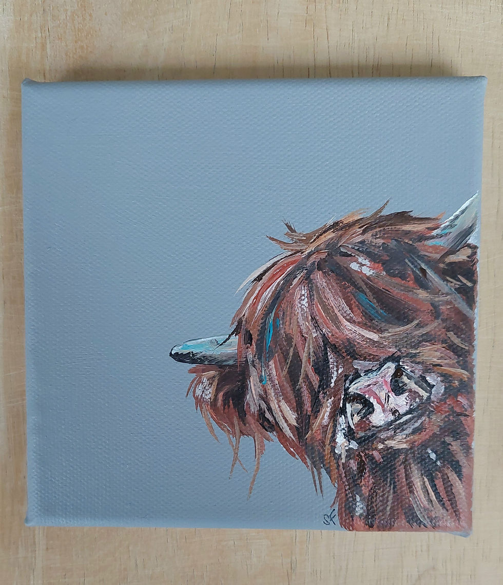 Original Hairy Cow Mini Painting