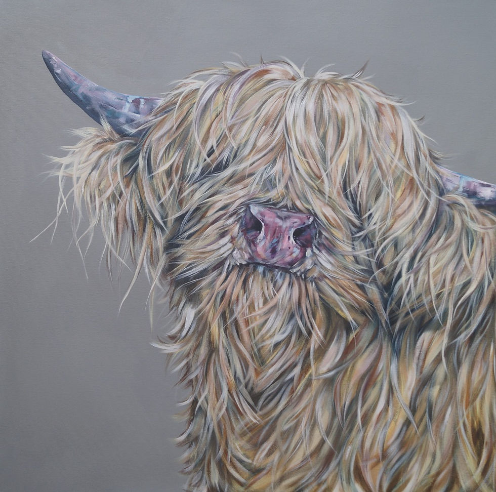 Highland Cow Fine Art Animal Greetings Card For Sale