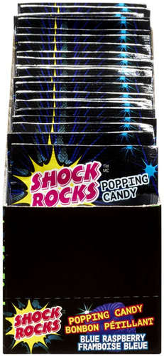 Shock Rocks Candy Blue Raspberry Popping Candy - Blue Raspberry - 24ct - 216g | CanadianFoodToUsa