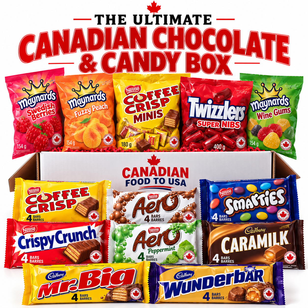 Ultimate Canadian Chocolate and Candy Box shipped to USA