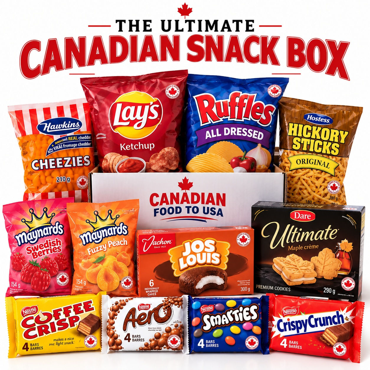 Ultimate Canadian Snack Box with Canadian snacks shipped to USA