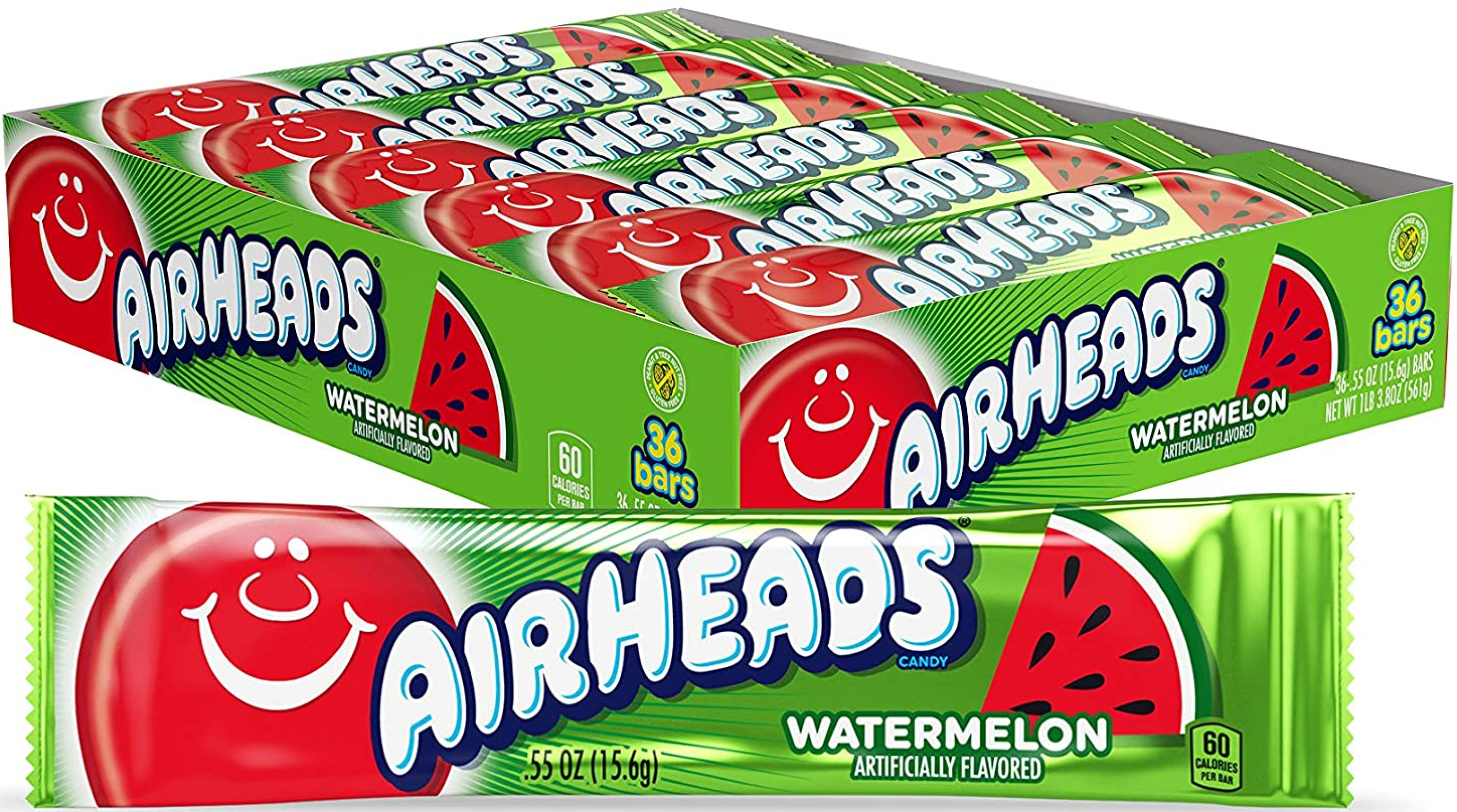 Airheads Taffy Bars Watermelon - 36ct - 562g