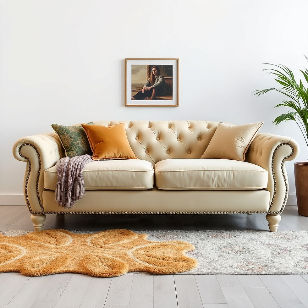 Tapizado elegante en tonos dorado y blanco