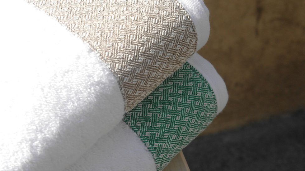Miniaturbild: Frotteetuch weiß mit farbigem Randband #15