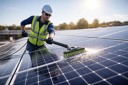 Limpieza de paneles solares industriales
