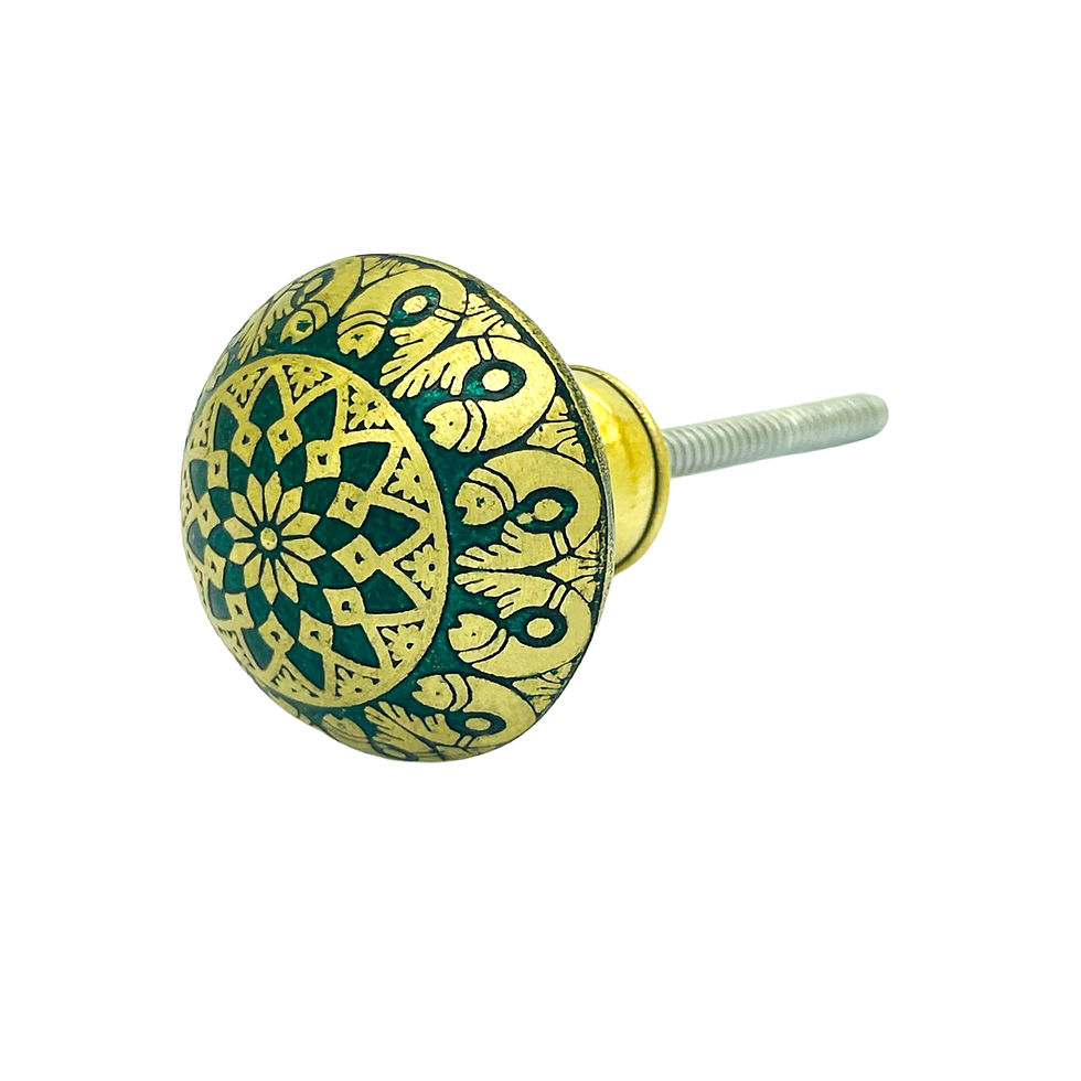 Thumbnail: J P Hardware Mughal Black Brass Knobs For Cabinets And Cupboards (Set Of 8)
