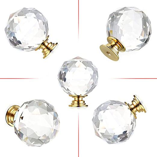 Thumbnail: Crystal Golden  Glass Round Knobs