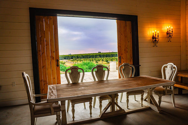 Beautiful citrus and sky backdrop to the Barn