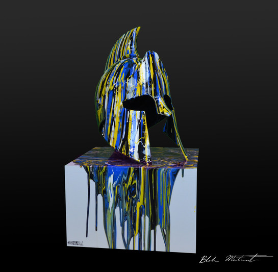 Spartan Helmet Paint Drip