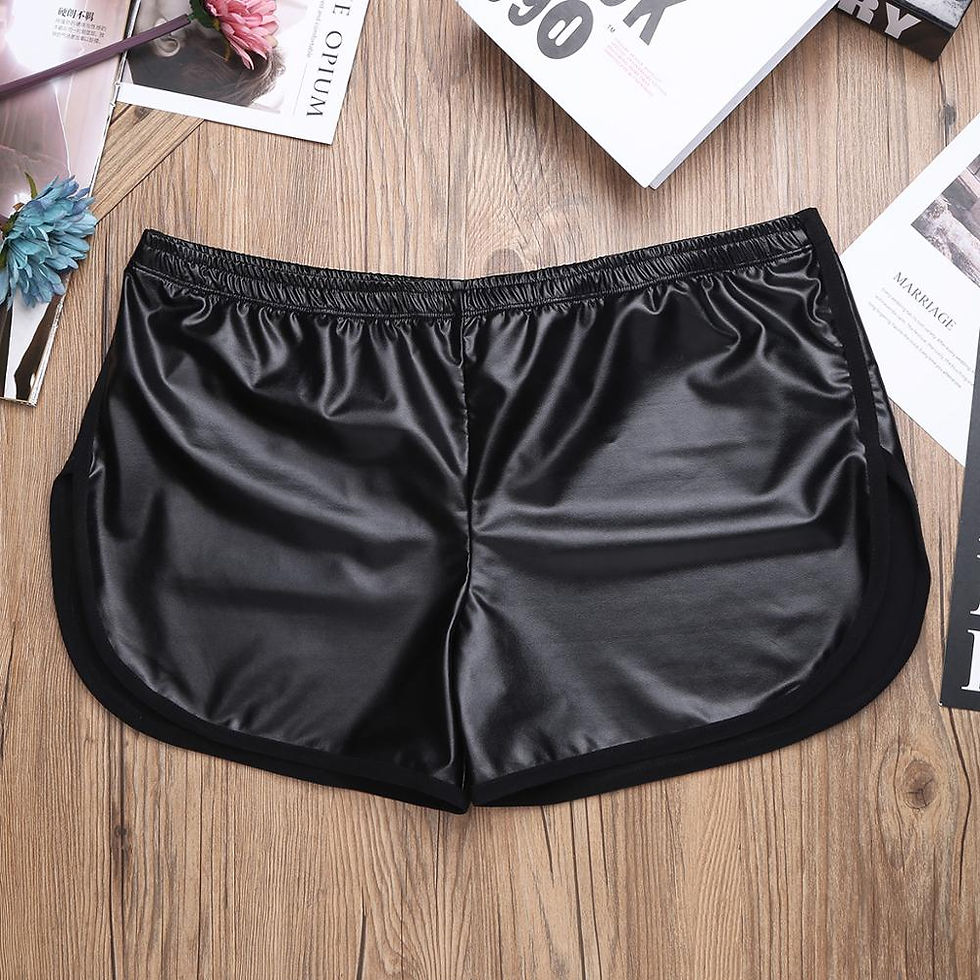 Bad Gay Boy Shorts, Fetish Party Leather Shorts, BDSM Apparel, Bold Fashion, Urban Style, Underground