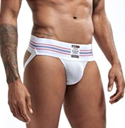 White classic sport 3" waist jockstrap