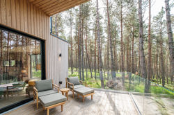 Outdoor terrace, Holiday Cabin at Corgarff