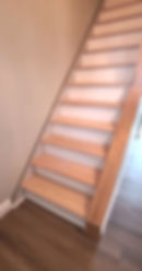 After_ Stair Repair New Red Oak treads & Primed White Risers, Brick, NJ