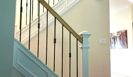 after: new modern knuckle, metal balusters installed, Branchburg, NJ