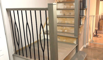Modern Indoor Railing, Metal & Wood