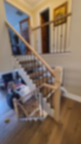 modern metal and wood indoor railings installed in Neptune, NJ