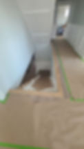 before: staircase that needed new railings installed