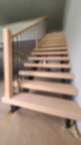 new floating treads and modern railing installed, long branch, NJ