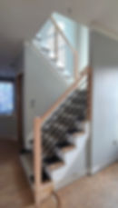 after_ modern horizontal wood and metal railings installed in Howell, NJ