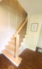new stair treads and stringers and new modern railing system installed in howell, NJ