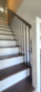 After_ Modern White Wood Posts, Black Metal Spindles, Atlantic Highlands, New Jersey