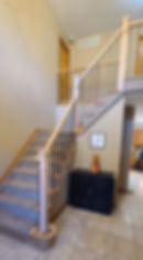 AFTER: metal and wood indoor railings installed, Freehold, NJ