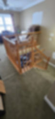 Before: All Wooden Railings and squeaky Staircase
