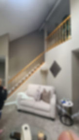 before railing transformation, wooden railing