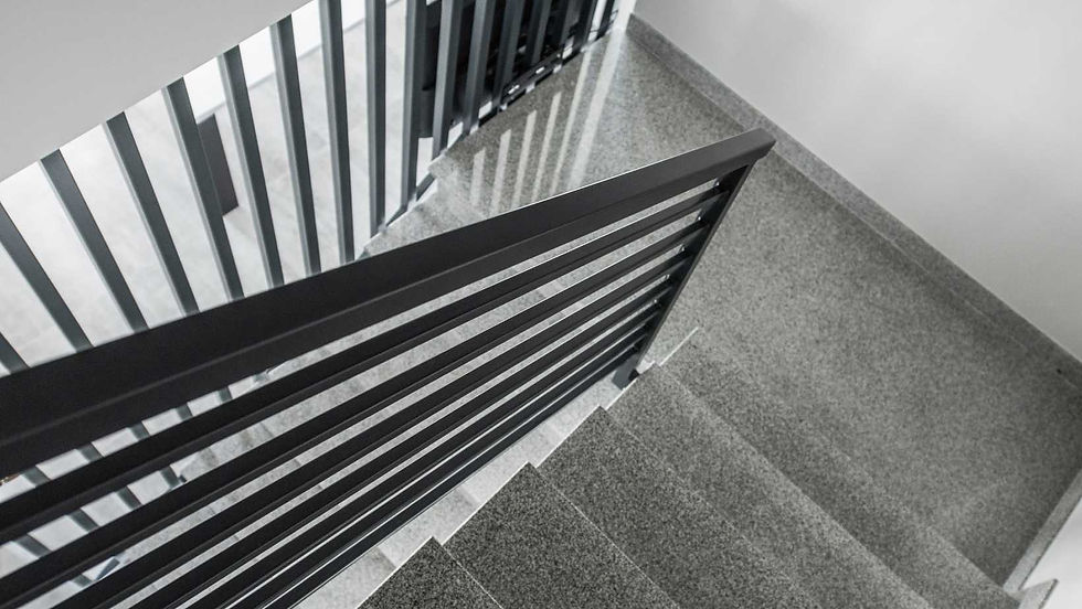 all black metal indoor railings