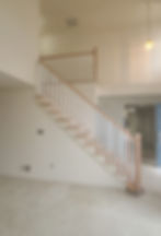 new staircase repair and new modern all wooden coastal railings installed in ocean township, NJ
