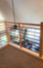 balcony - new modern black metal bars, horizontal railings