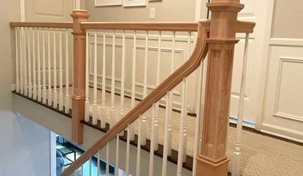 All wooden railings featuring elegant box newels, installed in Warren, NJ
