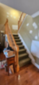 Before: All Wooden Railings and squeaky Staircase