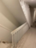 before : all wooden white railing system