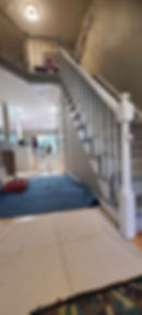 Before: All wood Railing , Painted White
