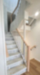 After- New Indoor Stair Railings, Modern Metal and Wood, Beach Haven, New Jersey
