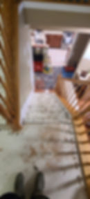 Before: All Wooden Railings and squeaky Staircase