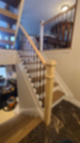 modern metal and wood indoor railings installed in Neptune, NJ