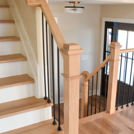 New indoor staircase and handrails
