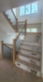 modern simple railings metal and wood on stairs and balcony