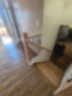 new metal and wood modern railing installed in forked river, nj