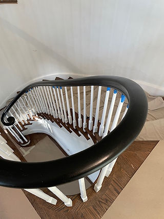 curved, all wooden railings