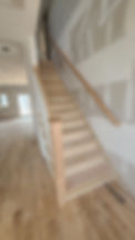 New all wood coastal style indoor railings installed in Manasquan, NJ