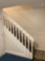 before : all wooden white railing system