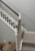 Before: All Wood Railing with white balusters
